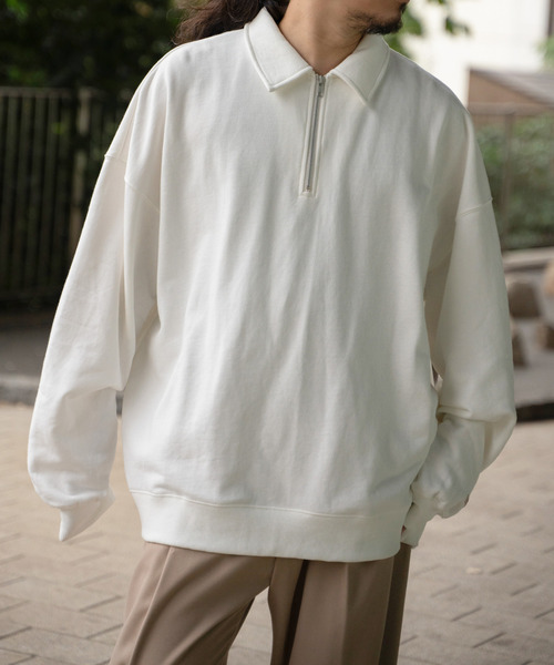 VENCEEXCHANGE（ヴァンスエクスチェンジ）の「Goodwear グッドウェア ハーフジップトレーナー（スウェット・メンズ・ネイビー/オフホワイト/グレー/ブラック・M/L/LL）」の5枚目の写真