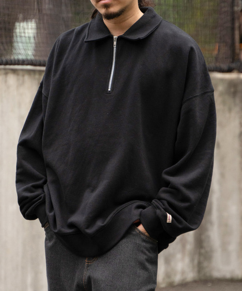 VENCEEXCHANGE（ヴァンスエクスチェンジ）の「Goodwear グッドウェア ハーフジップトレーナー（スウェット・メンズ・ネイビー/オフホワイト/グレー/ブラック・M/L/LL）」の15枚目の写真