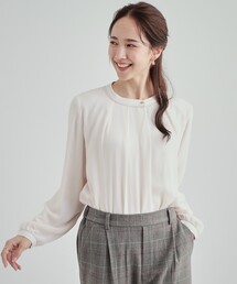 DRESKIP | あったか裏地 配色バンドカラーブラウス【SHOO WARM】(シャツ/ブラウス)