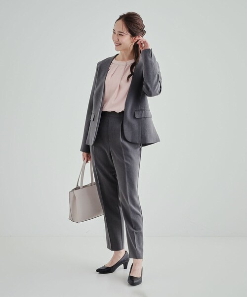 DRESKIP（ドレスキップ）の「◆あったか裏地 配色バンドカラーブラウス【SHOO WARM】（シャツ/ブラウス・レディース・ホワイト系3/ブラック系/オフホワイト/ピンク・04/02/03）」の11枚目の写真