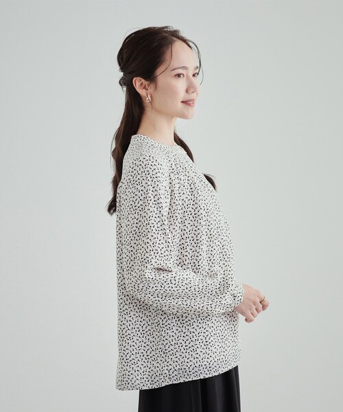 DRESKIP（ドレスキップ）の「◆あったか裏地 配色バンドカラーブラウス【SHOO WARM】（シャツ/ブラウス・レディース・ホワイト系3/ブラック系/オフホワイト/ピンク・04/02/03）」の13枚目の写真