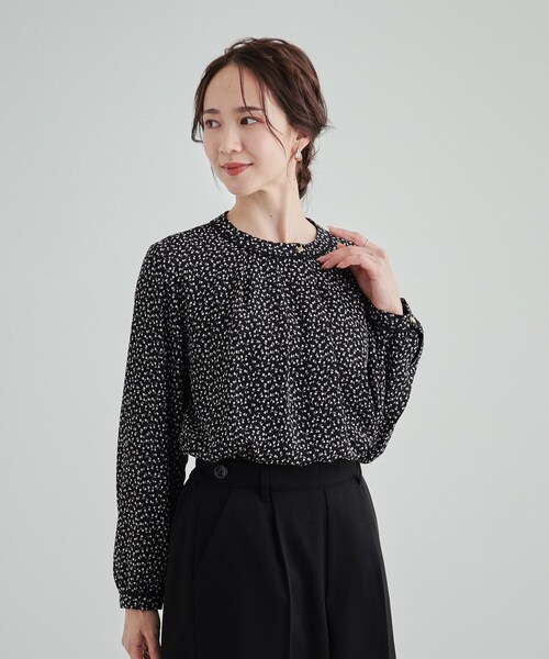 DRESKIP（ドレスキップ）の「◆あったか裏地 配色バンドカラーブラウス【SHOO WARM】（シャツ/ブラウス・レディース・ホワイト系3/ブラック系/オフホワイト/ピンク・04/02/03）」の18枚目の写真