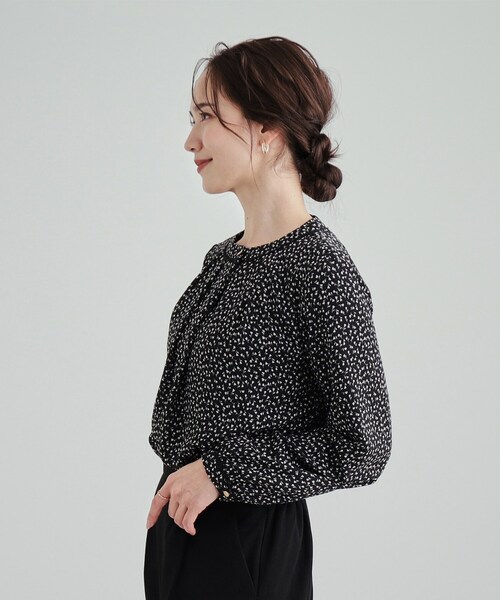 DRESKIP（ドレスキップ）の「◆あったか裏地 配色バンドカラーブラウス【SHOO WARM】（シャツ/ブラウス・レディース・ホワイト系3/ブラック系/オフホワイト/ピンク・04/02/03）」の19枚目の写真