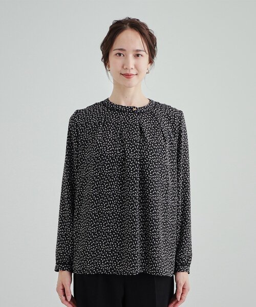 DRESKIP（ドレスキップ）の「◆あったか裏地 配色バンドカラーブラウス【SHOO WARM】（シャツ/ブラウス・レディース・ホワイト系3/ブラック系/オフホワイト/ピンク・04/02/03）」の21枚目の写真