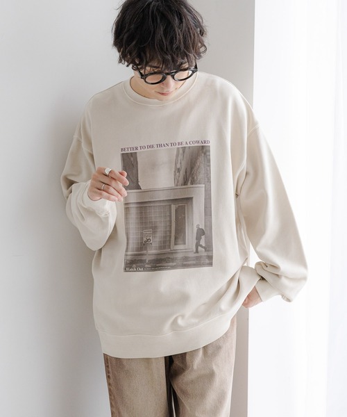 RAGEBLUE（レイジブルー）の「ヴィンテージライク/裏毛フォトプリントスウェット（スウェット・メンズ・グレー/オフホワイト/ダークグレー・LARGE/MEDIUM）」の16枚目の写真