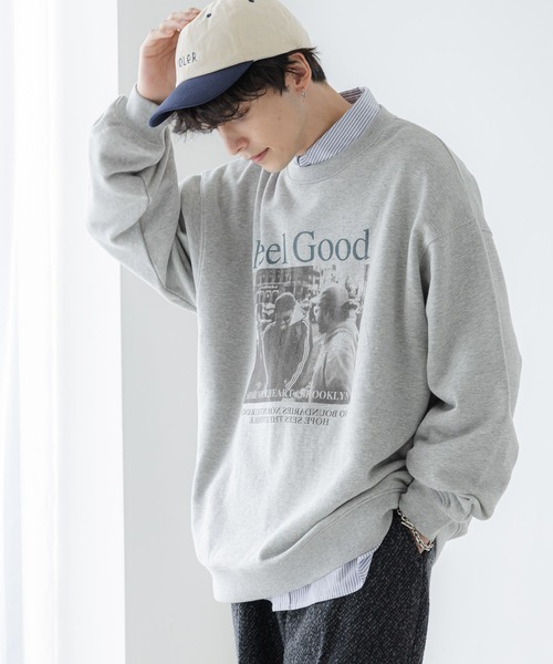 RAGEBLUE（レイジブルー）の「ヴィンテージライク/裏毛フォトプリントスウェット（スウェット・メンズ・グレー/オフホワイト/ダークグレー・LARGE/MEDIUM）」の21枚目の写真