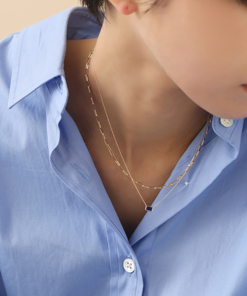 アクセサリー Lilas ラピスラズリ*ダイヤネックレス K10（ネックレス）｜Lilas（リラ）の