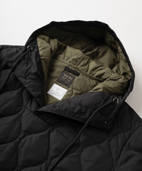 TAION（タイオン）の「【TAION/タイオン】ミリタリー  キルティング ダウンフーディー/ プルオーバー/ ミリタリーブルゾン/ハーフボタン パーカー/ユニセックス（ブルゾン・メンズ・ブラック/ダークオリーブ/ネイビー・M/L/XL）」の12枚目の写真