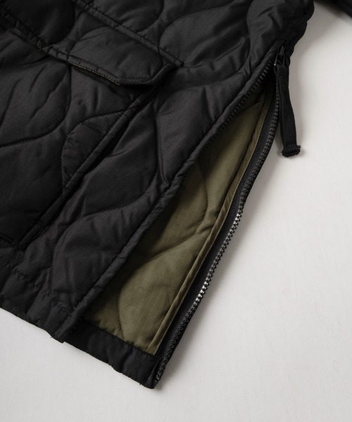 TAION（タイオン）の「【TAION/タイオン】ミリタリー  キルティング ダウンフーディー/ プルオーバー/ ミリタリーブルゾン/ハーフボタン パーカー/ユニセックス（ブルゾン・メンズ・ブラック/ダークオリーブ/ネイビー・M/L/XL）」の6枚目の写真