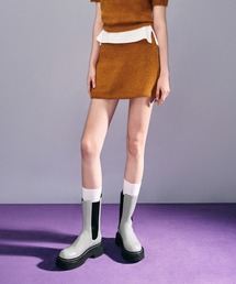 CHARLES & KEITH | ステッチトリム プラットフォームミッドカーフチェルシーブーツ(ブーツ)