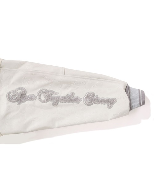 A BATHING APE(アベイシングエイプ)の「LINE CAMO MULTI LOGO WOOL VARSITY JACKET(スタジャン・メンズ・ブラック・X-LARGE/SMALL/MEDIUM/LARGE)」の10枚目の写真