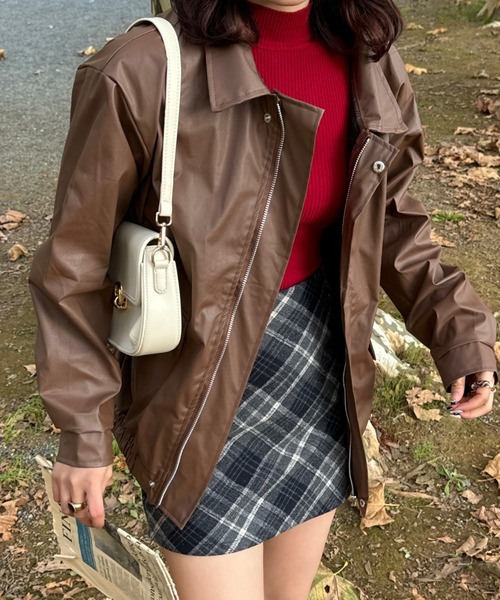 efill(エフィル)の「秋冬 レトロ チェック ハイウエスト スカート(スカート・レディース・ブラック・FREE)」の9枚目の写真