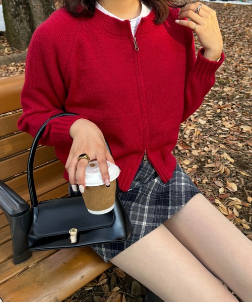 efill(エフィル)の「秋冬 レトロ チェック ハイウエスト スカート(スカート・レディース・ブラック・FREE)」の14枚目の写真