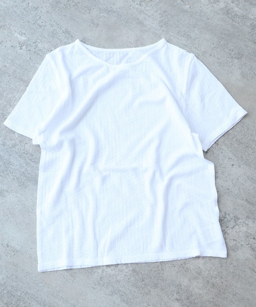 tシャツ 強撚針抜ジャカード 半袖プルオーバー レディース △強撚針抜ジャカード 半袖プルオーバー（Tシャツ/カットソー