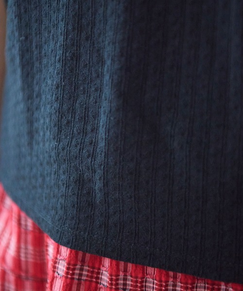 bulle de savon（ビュルデサボン）の「●強撚針抜ジャカード 半袖プルオーバー（Tシャツ/カットソー・レディース・サックスブルー/ブラック/ホワイト・FREE）」の19枚目の写真