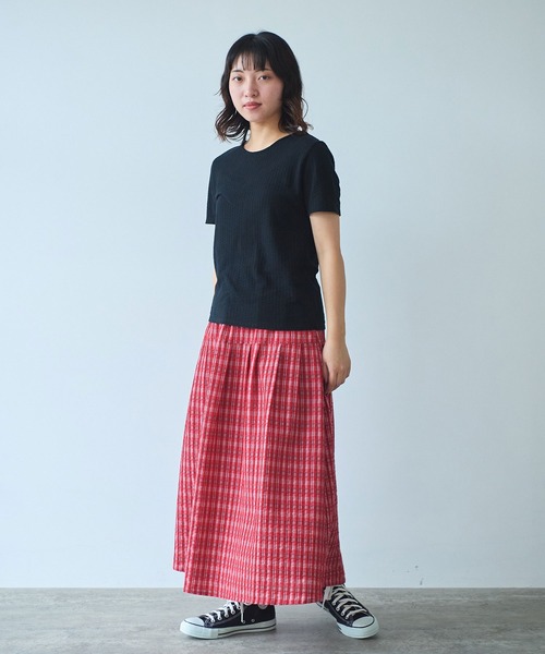 △強撚針抜ジャカード 半袖プルオーバー（Tシャツ/カットソー