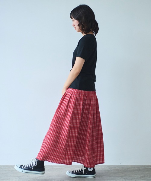 bulle de savon（ビュルデサボン）の「●強撚針抜ジャカード 半袖プルオーバー（Tシャツ/カットソー・レディース・サックスブルー/ブラック/ホワイト・FREE）」の10枚目の写真