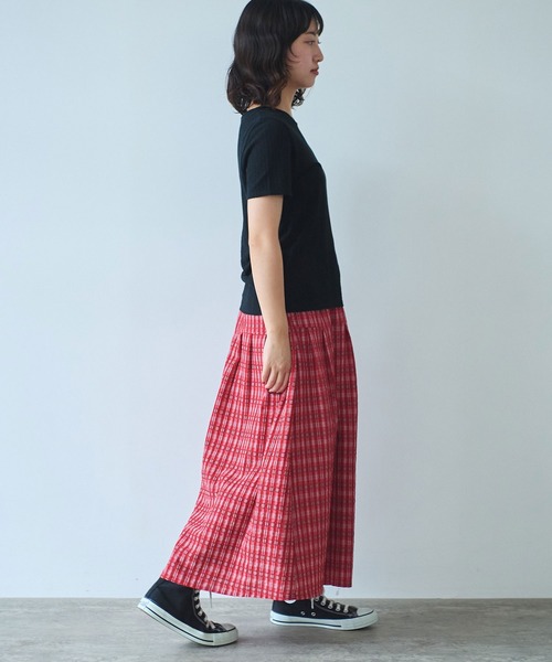 bulle de savon（ビュルデサボン）の「●強撚針抜ジャカード 半袖プルオーバー（Tシャツ/カットソー・レディース・サックスブルー/ブラック/ホワイト・FREE）」の12枚目の写真