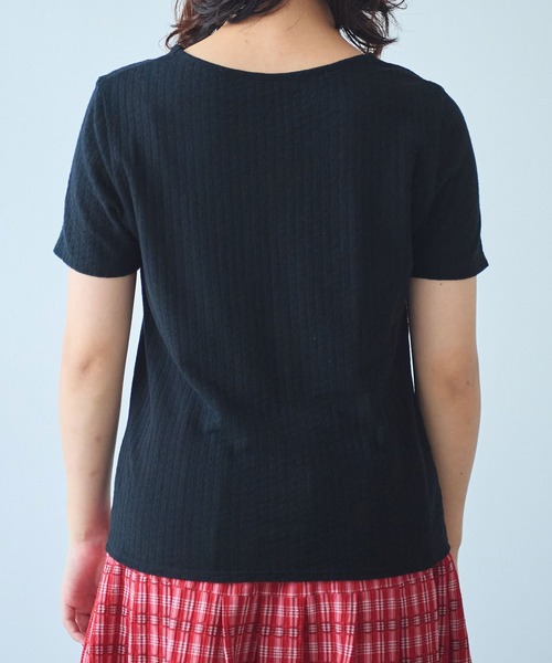 tシャツ 強撚針抜ジャカード 半袖プルオーバー レディース △強撚針抜ジャカード 半袖プルオーバー（Tシャツ/カットソー