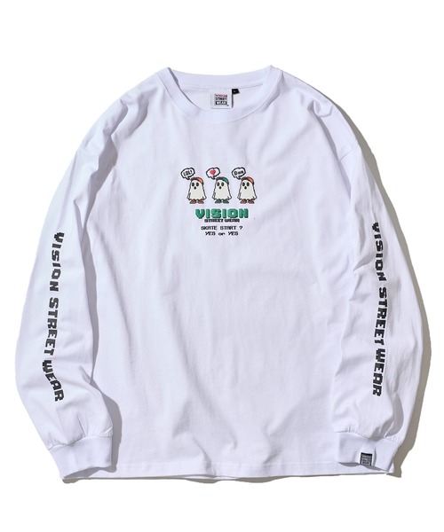 VISION STREET WEAR（ヴィジョンストリートウェア）の「【VISION STREET WEAR】オリジナルグラフィック ピクセルゴーストロングスリーブTシャツ（Tシャツ/カットソー・レディース・オフホワイト/ブラック/ライトグレー・MEDIUM/X-LARGE/LARGE）」の2枚目の写真