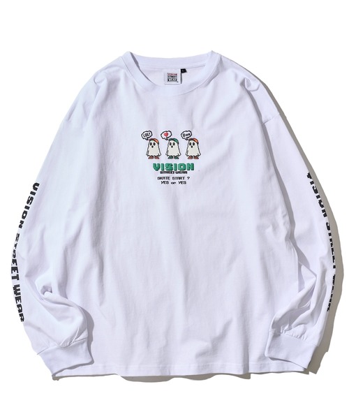 VISION STREET WEAR（ヴィジョンストリートウェア）の「【VISION STREET WEAR】オリジナルグラフィック ピクセルゴーストロングスリーブTシャツ（Tシャツ/カットソー・レディース・オフホワイト/ブラック/ライトグレー・MEDIUM/X-LARGE/LARGE）」の7枚目の写真