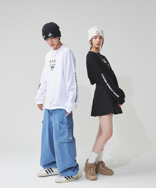 VISION STREET WEAR（ヴィジョンストリートウェア）の「【VISION STREET WEAR】オリジナルグラフィック ピクセルゴーストロングスリーブTシャツ（Tシャツ/カットソー・レディース・オフホワイト/ブラック/ライトグレー・MEDIUM/X-LARGE/LARGE）」の6枚目の写真