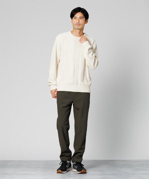 Right-on(ライトオン)の「Other(ソノタ)【メンズ】編み替えモールクルーニット(ニット/セーター・メンズ・オフホワイト/ネイビー・M/L/XL)」の3枚目の写真