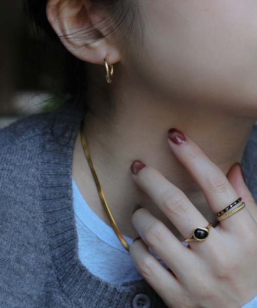 NOIR DE POUPEE（ノワールドプーペ）の「【WEB限定】silver925 ブラックオニキス ビーンズリング（リング・レディース・ゴールド/シルバー/オレンジ/ネイビー/グリーン/ピンク・#15/#13/#11/#9/#17）」の12枚目の写真