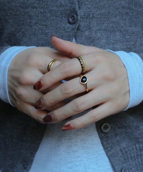 NOIR DE POUPEE（ノワールドプーペ）の「【WEB限定】silver925 ブラックオニキス ビーンズリング（リング・レディース・ゴールド/シルバー/オレンジ/ネイビー/グリーン/ピンク・#15/#13/#11/#9/#17）」の11枚目の写真