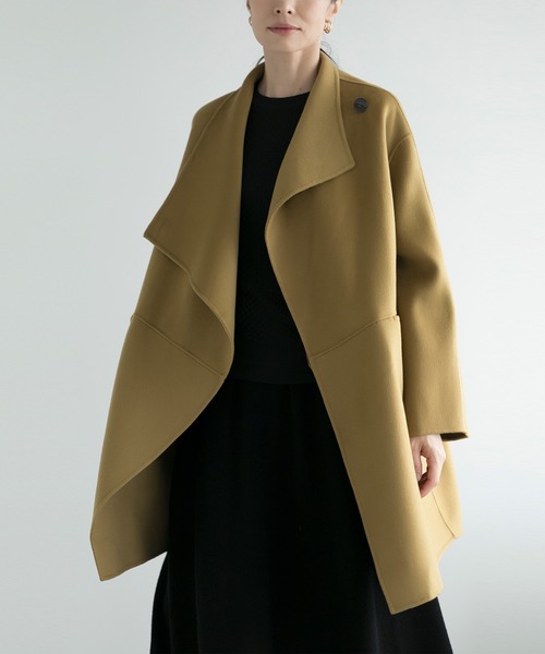 fethers goffa購入　ハーフコート チェック柄 ステンカラーハーフコート FQ24W028【Fano Studios