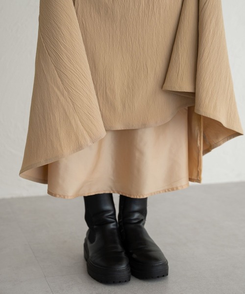 raffime（ラフィミー）の「バルーンスリーブチョーカーフレアワンピース（ワンピース・レディース・ライトベージュ/ブラック/ライトブラウン・MEDIUM/SMALL）」の17枚目の写真