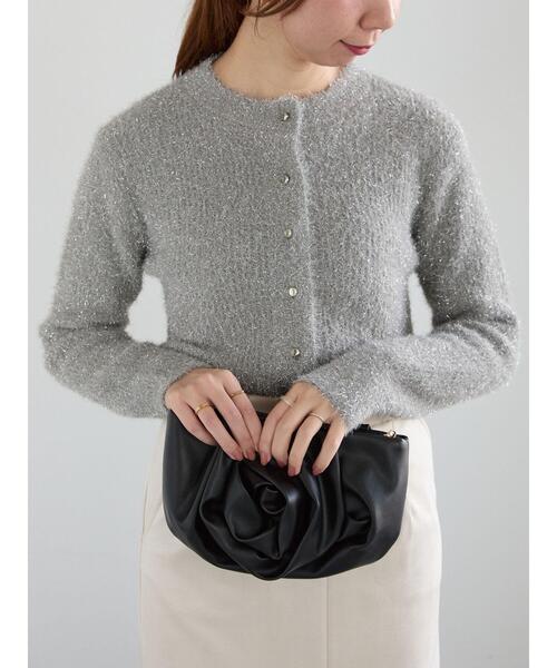 Te chichi（テチチ）の「ラメシャギークルーネックカーディガン（カーディガン/ボレロ・レディース・チャコールグレー/グレー/ネイビー・F）」の7枚目の写真