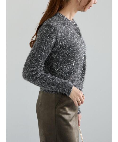 Te chichi（テチチ）の「ラメシャギークルーネックカーディガン（カーディガン/ボレロ・レディース・チャコールグレー/グレー/ネイビー・F）」の20枚目の写真