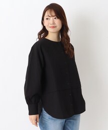 キルトベストレイヤード風チュニックシャツ
