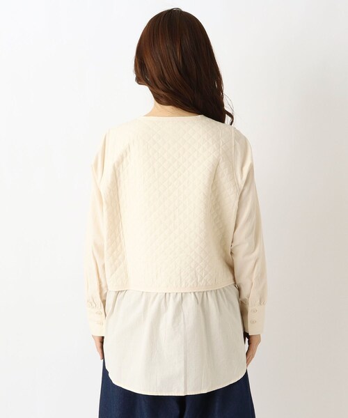 one'sterrace(ワンズテラス)の「キルトベストレイヤード風チュニックシャツ(シャツ/ブラウス・レディース・ライトグレー系8/ブラック系8/アイボリー系8・02)」の9枚目の写真