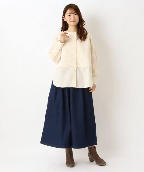 one'sterrace(ワンズテラス)の「キルトベストレイヤード風チュニックシャツ(シャツ/ブラウス・レディース・ライトグレー系8/ブラック系8/アイボリー系8・02)」の16枚目の写真