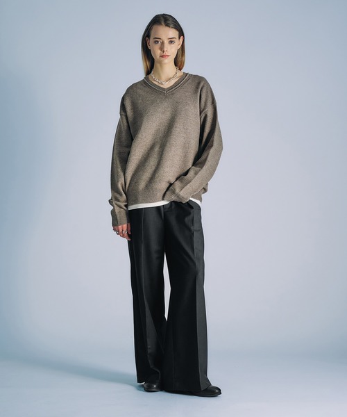 SELLE GLANT(セレグランテ)の「HIGH WAISTED TUCK WIDE PANTS/ハイウエストタックワイドパンツ(スラックス・メンズ・ブラック/チャコールグレー・LARGE/SMALL/MEDIUM)」の14枚目の写真