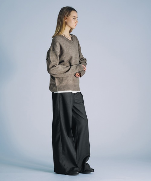 SELLE GLANT(セレグランテ)の「HIGH WAISTED TUCK WIDE PANTS/ハイウエストタックワイドパンツ(スラックス・メンズ・ブラック/チャコールグレー・LARGE/SMALL/MEDIUM)」の16枚目の写真
