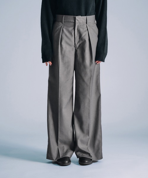 HIGH WAISTED TUCK WIDE PANTS/ハイウエストタックワイドパンツ