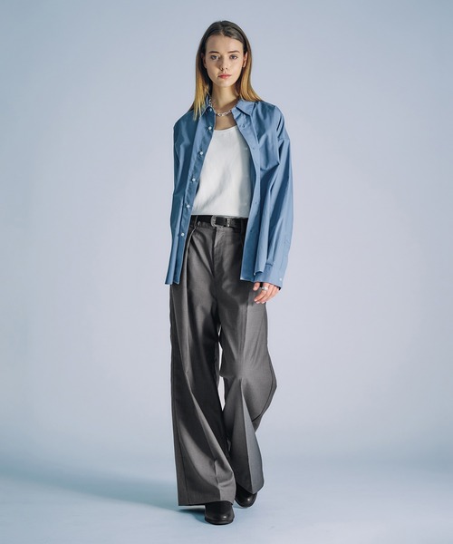 HIGH WAISTED TUCK WIDE PANTS/ハイウエストタックワイドパンツ