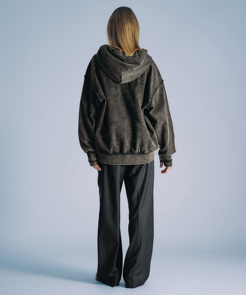 SELLE GLANT(セレグランテ)の「HIGH WAISTED TUCK WIDE PANTS/ハイウエストタックワイドパンツ(スラックス・メンズ・ブラック/チャコールグレー・LARGE/SMALL/MEDIUM)」の22枚目の写真