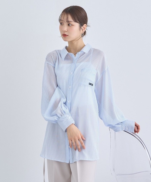 earth music&ecology(アースミュージックアンドエコロジー)の「バックレースアップシャツ(シャツ/ブラウス・レディース・ピンク/サックスブルー/オフホワイト・FREE)」の12枚目の写真