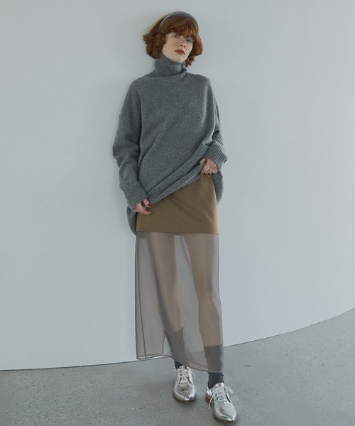 LE CIEL BLEU（ルシェルブルー）の「シアーブレンドペンシルスカート / Sheer-Blend Pencil Skirt（スカート・レディース・キャメル/グレー/ブラック・38/36/34）」の15枚目の写真
