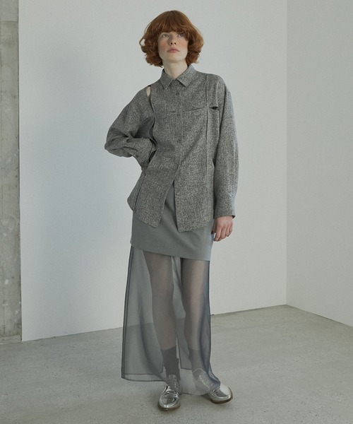 LE CIEL BLEU（ルシェルブルー）の「シアーブレンドペンシルスカート / Sheer-Blend Pencil Skirt（スカート・レディース・キャメル/グレー/ブラック・38/36/34）」の14枚目の写真