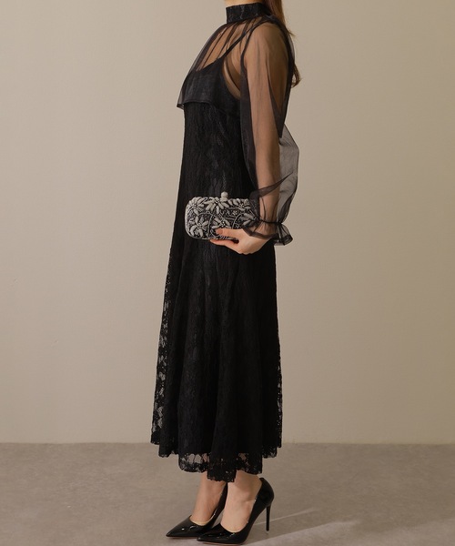 Lace Ladies（レースレディース）の「2WAYビーズ フラワー クラッチ パーティ バッグ（クラッチバッグ・レディース・ブラック/シルバー・FREE）」の5枚目の写真