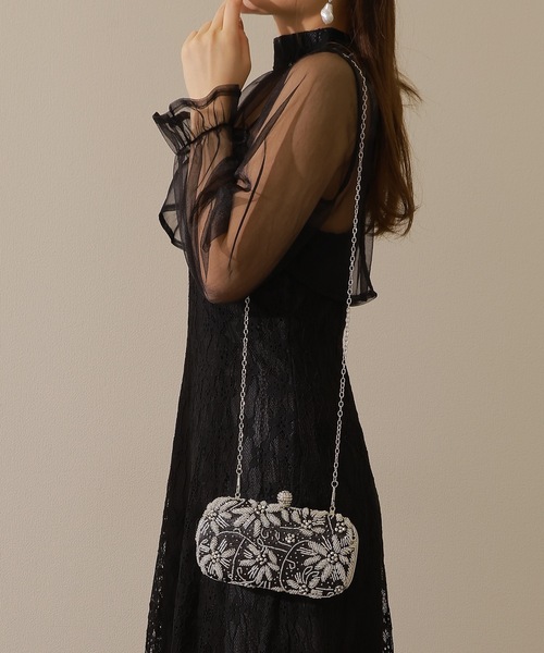 Lace Ladies（レースレディース）の「2WAYビーズ フラワー クラッチ パーティ バッグ（クラッチバッグ・レディース・ブラック/シルバー・FREE）」の8枚目の写真