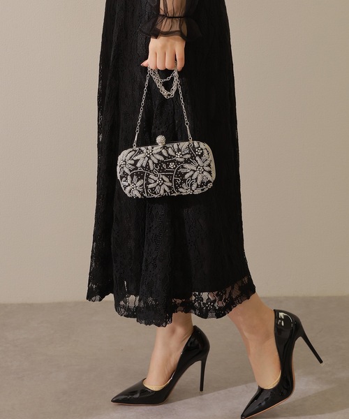 Lace Ladies（レースレディース）の「2WAYビーズ フラワー クラッチ パーティ バッグ（クラッチバッグ・レディース・ブラック/シルバー・FREE）」の11枚目の写真
