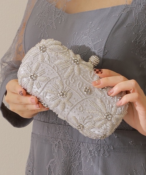 Lace Ladies（レースレディース）の「2WAYビーズ フラワー クラッチ パーティ バッグ（クラッチバッグ・レディース・ブラック/シルバー・FREE）」の12枚目の写真