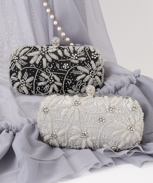 Lace Ladies（レースレディース）の「2WAYビーズ フラワー クラッチ パーティ バッグ（クラッチバッグ・レディース・ブラック/シルバー・FREE）」の22枚目の写真