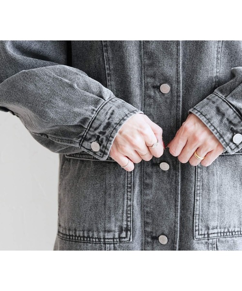 reca(レカ)の「デニムワークジャケット(デニムジャケット・レディース・ブルー系/ブラック系・FREE)」の14枚目の写真
